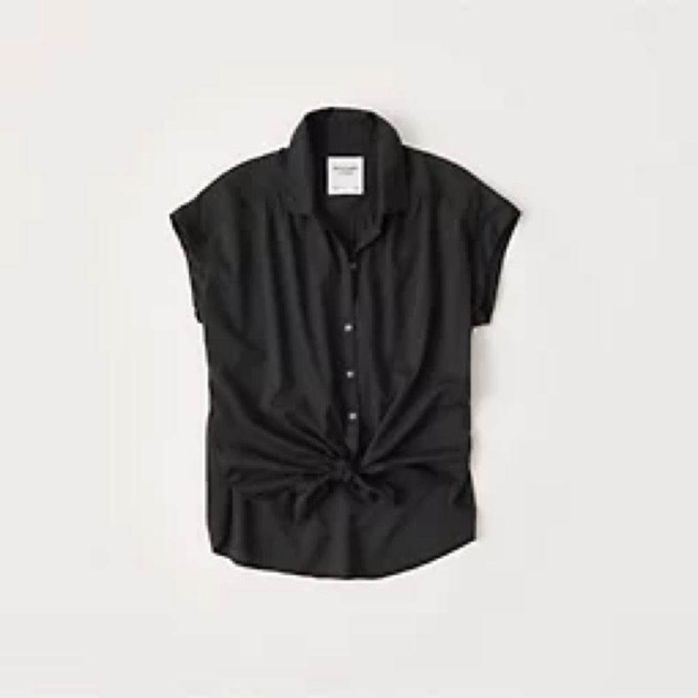 Abercrombie & Fitch Black Button-Down Shirt